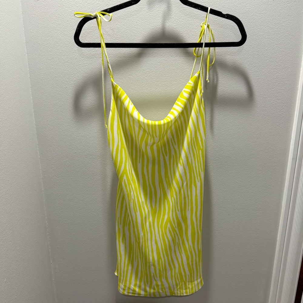 Revolve Endless Summer Yellow zebra mini dress